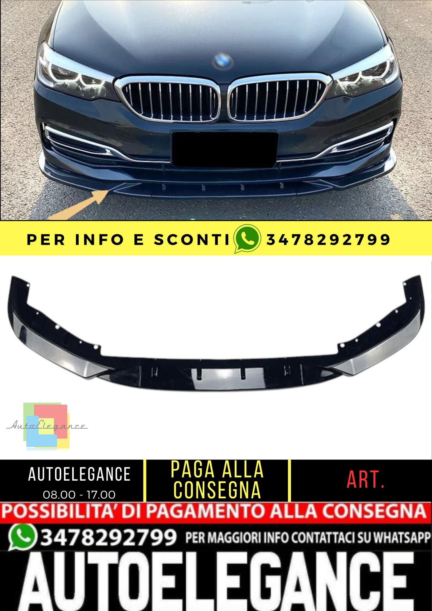 💯Splitter Adatto per BMW Serie 5 G30 LCI💯