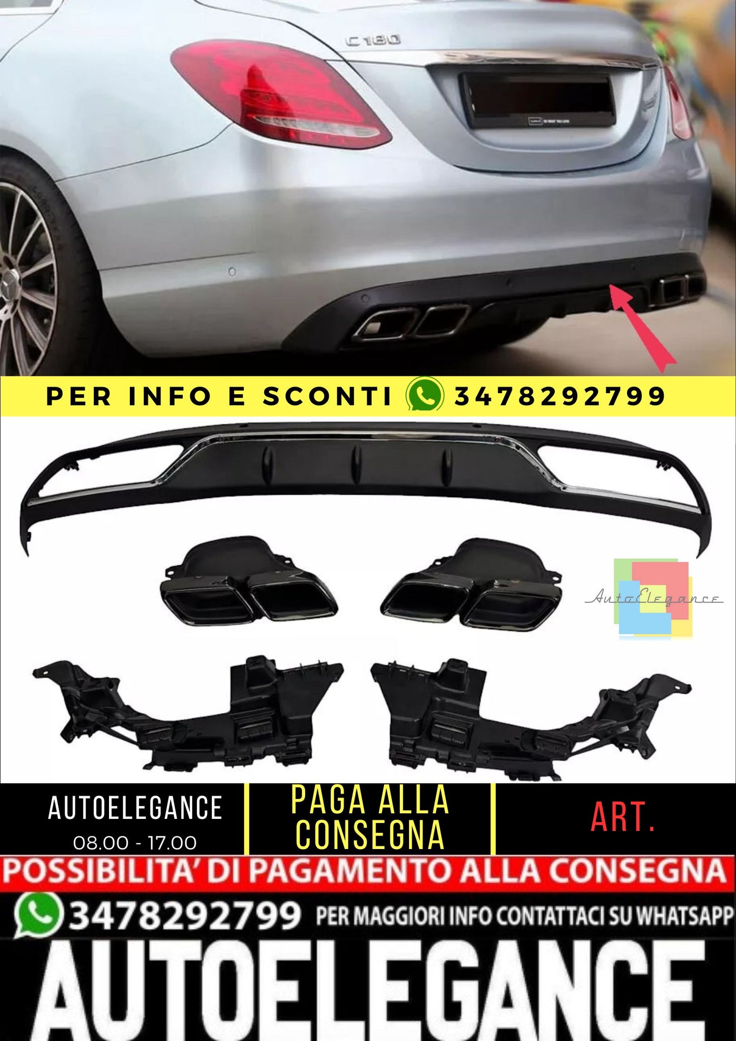 😎Diffusore di serie per Mercedes W205  😎