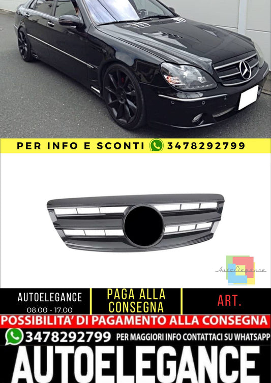 Griglia Nero Lucido  ADATTA PER MERCEDES W220 CLASSE S 02-05