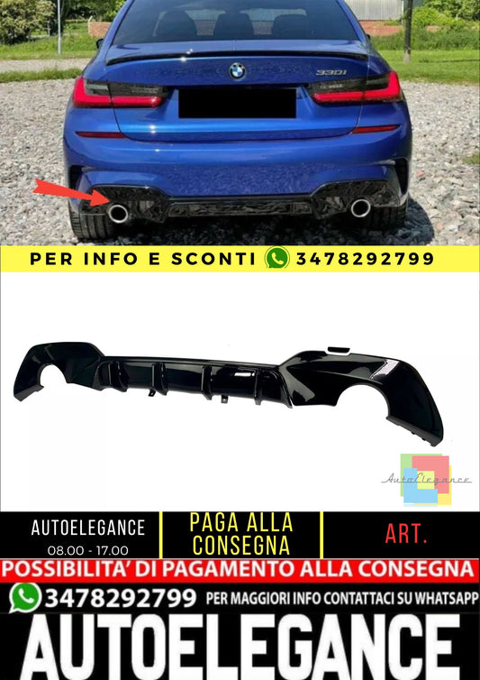 DIFFUSORE NERO LUCIDO ADATTO A BMW SERIE 3 G20 / G21 M SPORT 2018-2022