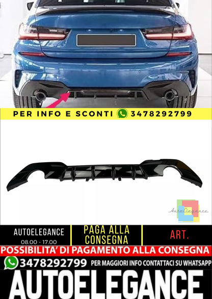 DIFFUSORE NERO LUCIDO ADATTO A BMW SERIE 3 G20 / G21 M SPORT 2018-2022