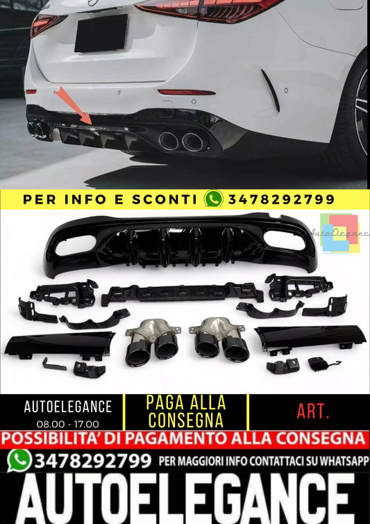 ✨DIFFUSORE + PEZZI DI SCARICO (Nero) ADATTO Per Mercedes W206 S206 ✨