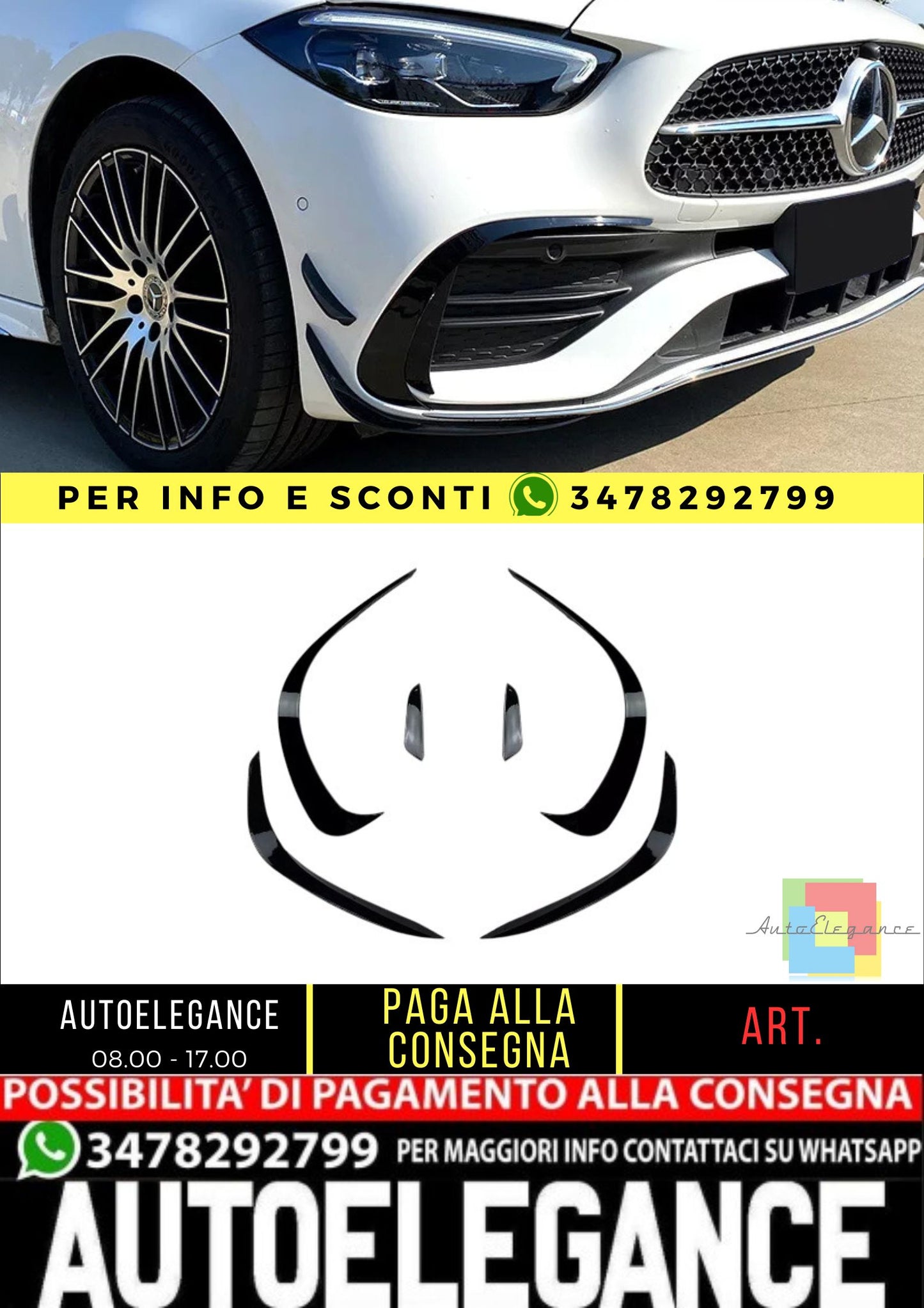 Aero Flaps ADATTO PER MERCEDES W206 S206 C AMG LINE