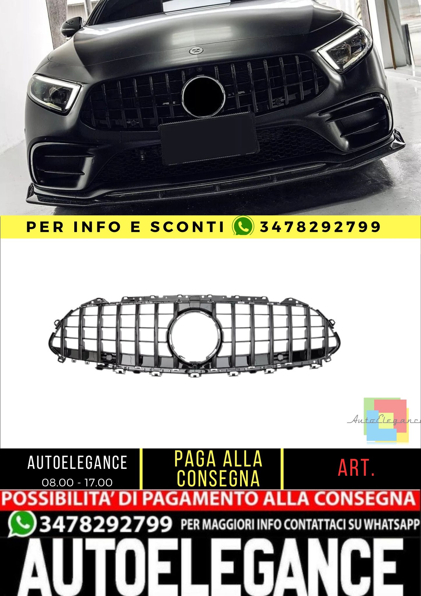 ✨GRIGLIA RADIATORE SPORTIVA ADATTA PER Mercedes C257 CLS ✨