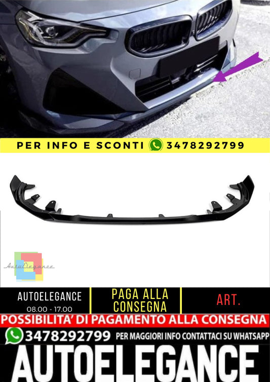 💜Labbro anteriore compatibile con BMW Serie 2 G42 2 porte nero lucido💜