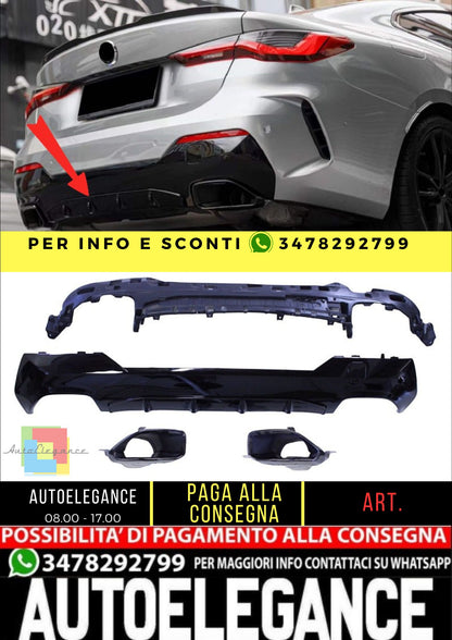 ✨Diffusore compatibile con BMW Serie 4 G22 Coupé e G23 Cabrio con terminali di ✨