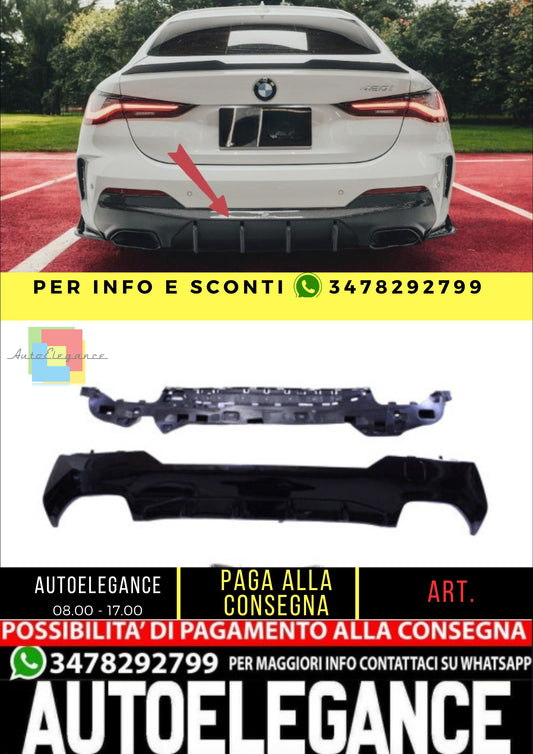 ✨Diffusore compatibile con BMW Serie 4 G22 Coupé e G23 Cabrio con terminali di ✨