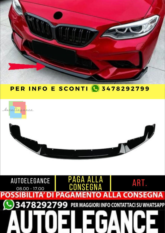 ✨Splitter compatibile con BMW M2 F87 nero lucido✨