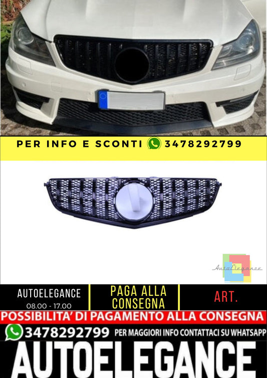 😎Griglia compatibile con Mercedes W204 C63 AMG facelift nero😎