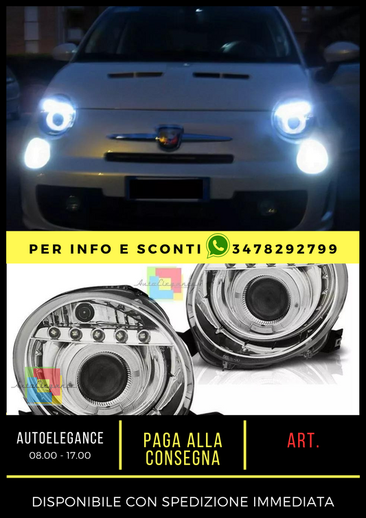 💎Coppia fari Led ADATTE PER fiat 500 dayline 07-15💎