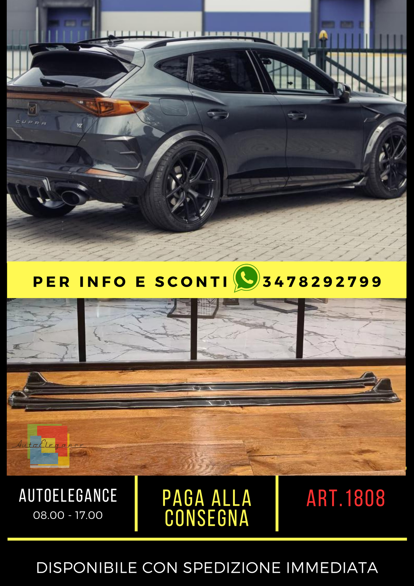 ✨UNDER SKIRTS SUITABLE FOR CUPRA FORMENTOR 2020+ RS GLOSSY BLACK✨