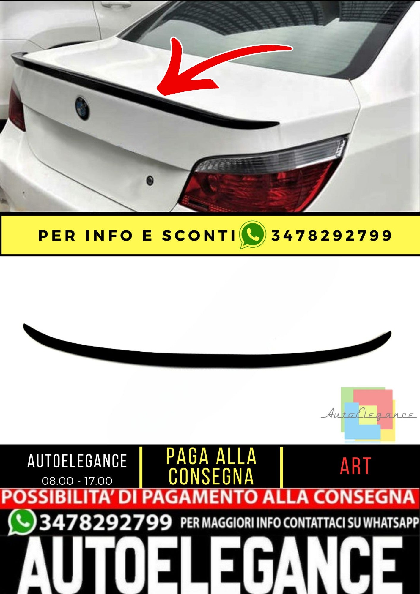 🔥SPOILER adatto per BMW 5 E60 2003-2010 Sedan🔥