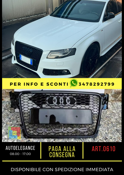 ✨GRIGLIA ANTERIORE AUDI A4 B8 2008 al 2012 AVANT BERLINA NERA NIDO D'APE QUATTRO