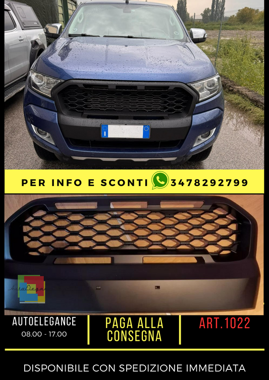 ✨FRONT GRILLE FOR FORD RANGER T6 2015-2021 SPORTS LOOK ABS HONEYCOMB✨