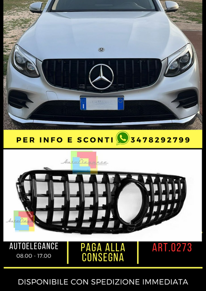 ✨GRIGLIA ANTERIORE MERCEDES GLC C253 X253 2015-2018 CALANDRA NERA BLACK EDITION✨