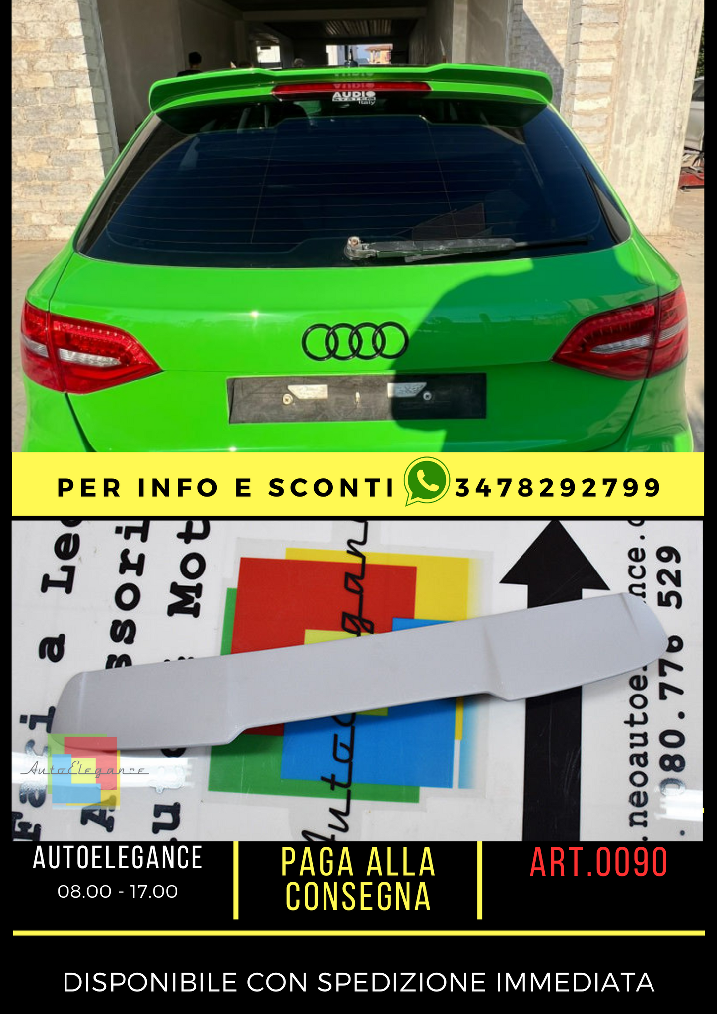 ✨SPOILER ADATTO PER AUDI A4 B8 AVANT STILE RS-4 GREZZO✨