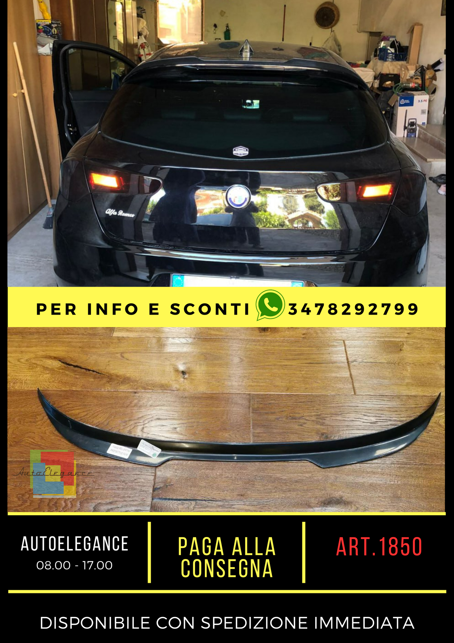 💎SPOILER TETTO ADATTO PER ALFA ROMEO GIULIETTA 2010-2020💎