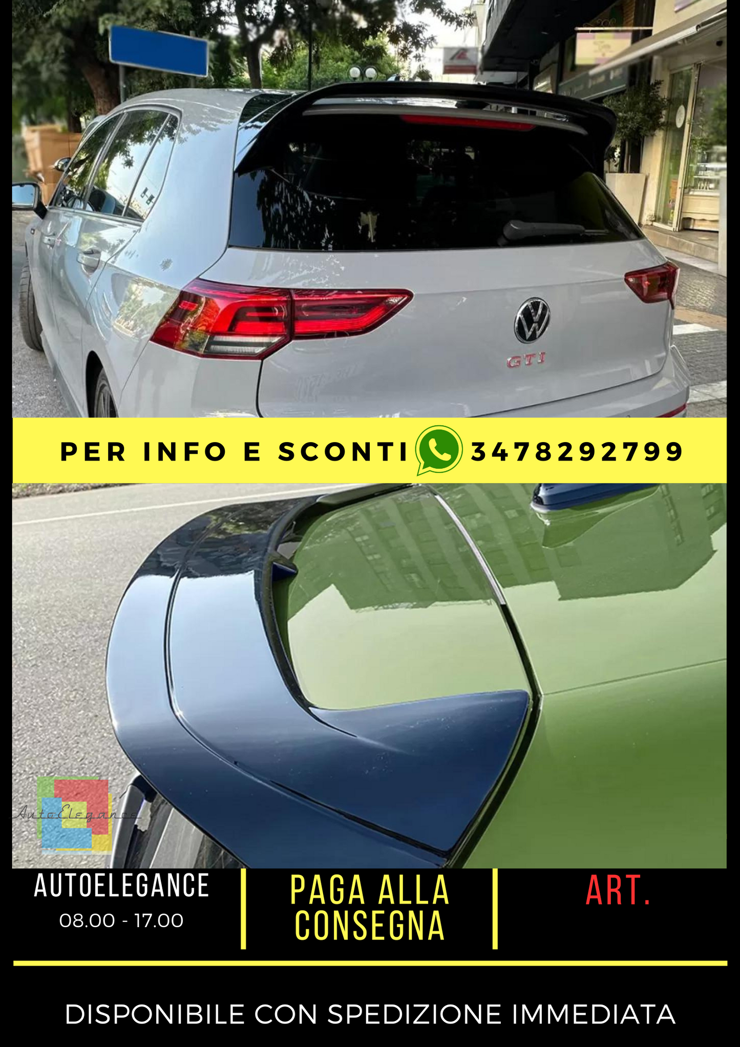 💎Roof Spoiler suitable for VW Golf Mk8 / Mk8 Facelift GTI / R raw💎