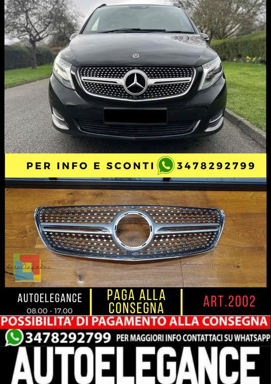 💎GRILLE SUITABLE FOR V-CLASS W447 2014-2019 AMG LOOK LIFT 2019+ DIAMANT💎
