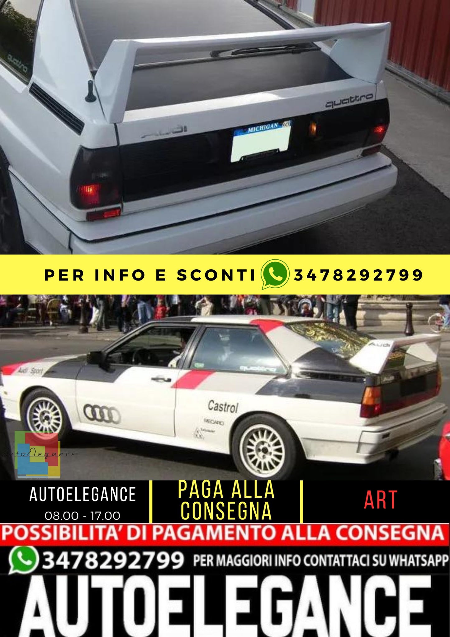 🤩SPOILER POSTERIORE ADATTO PER AUDI UR QUATTRO🤩