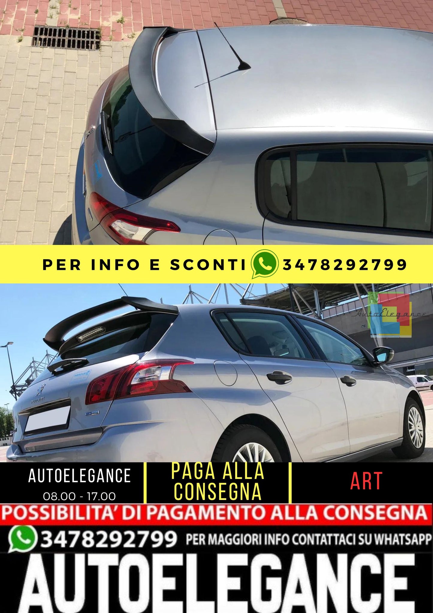 KIT SPOILER ADATTO PER PEUGEOT 308 MK2☀️