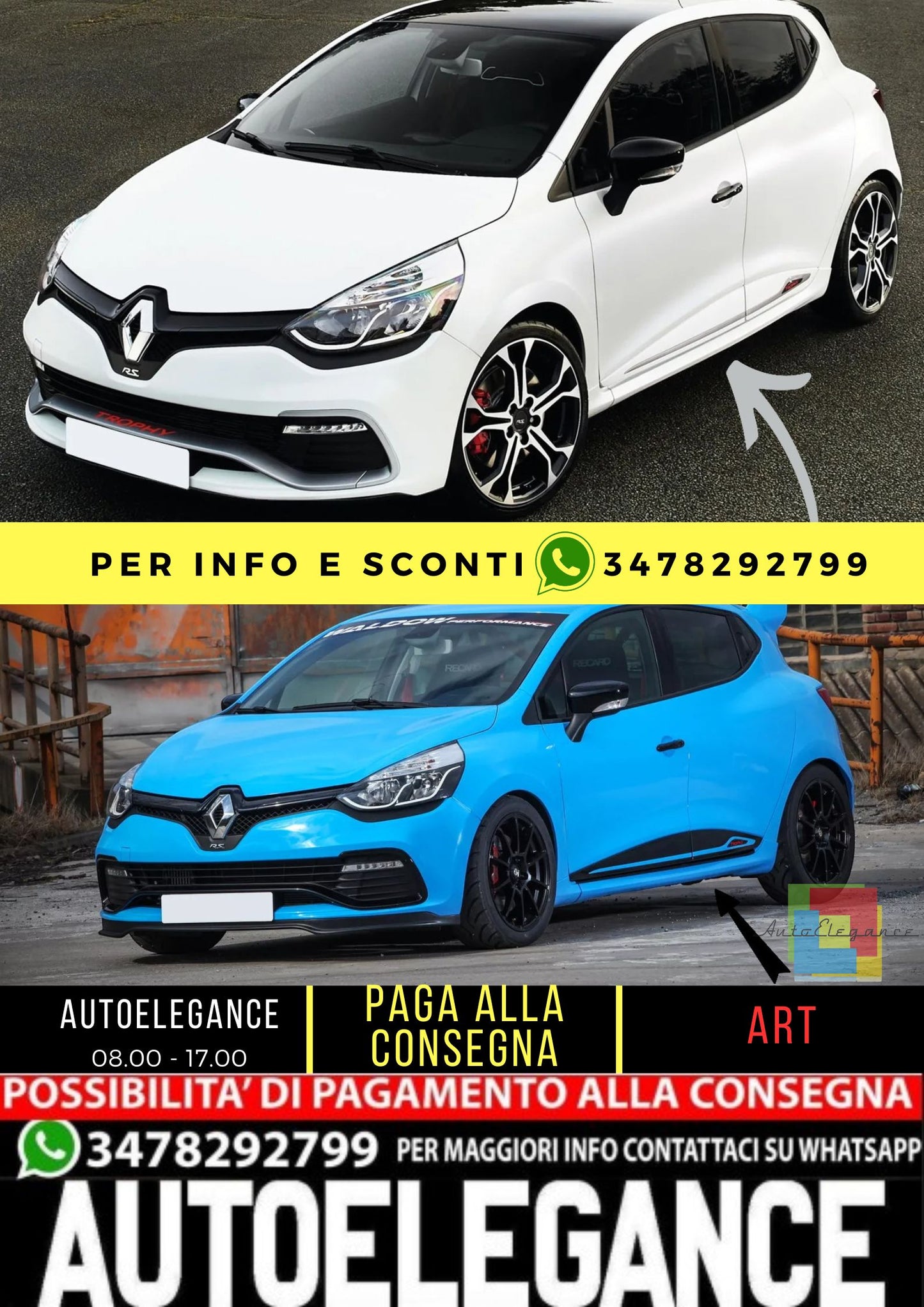 ⭐MINIGONNE ADATTO PER RENAULT CLIO 4 ESTILO GT / RS⭐
