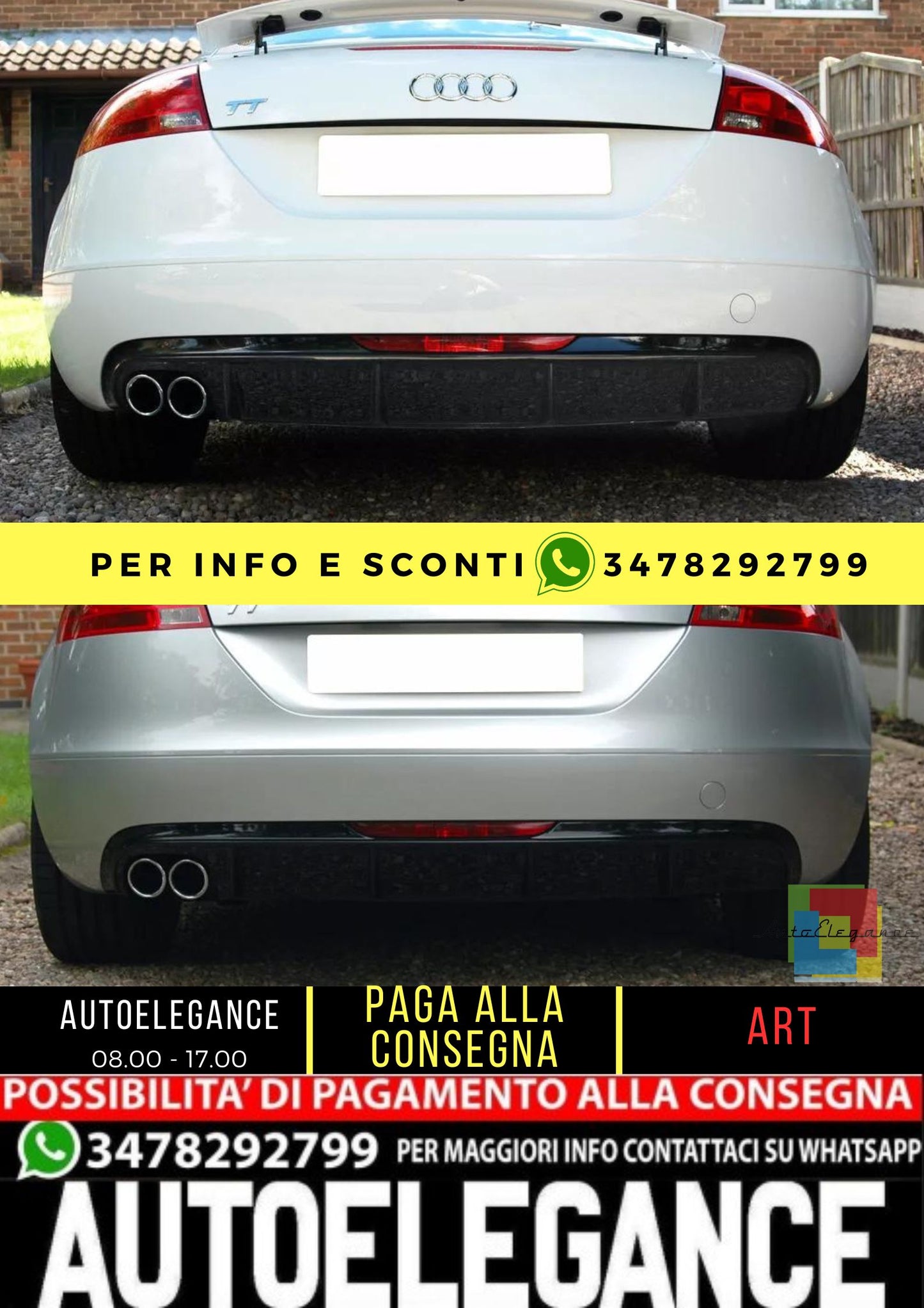💖KIT DIFFUSORI ADATTI PER AUDI TT 8J💖