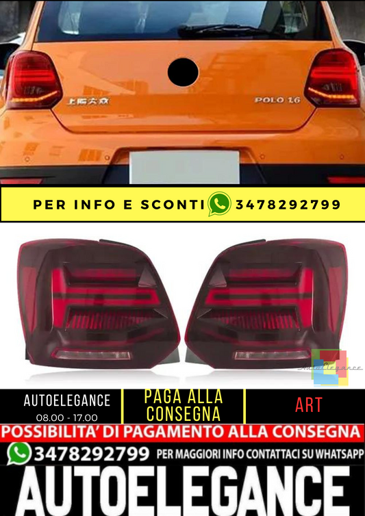 ✨ Fari posteriori Full Led adatto per vw polo 6R 2009-2017 rosso smoke ✨