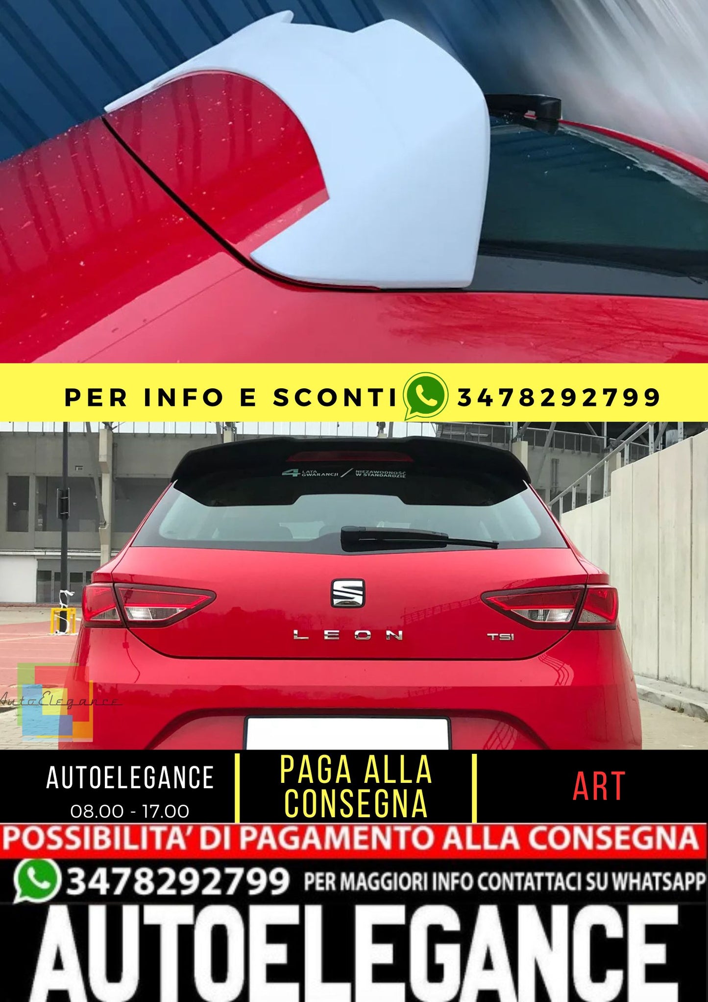 😍KIT KIT SPOILER ADATTO PER SEAT LEON 5F 2012😍