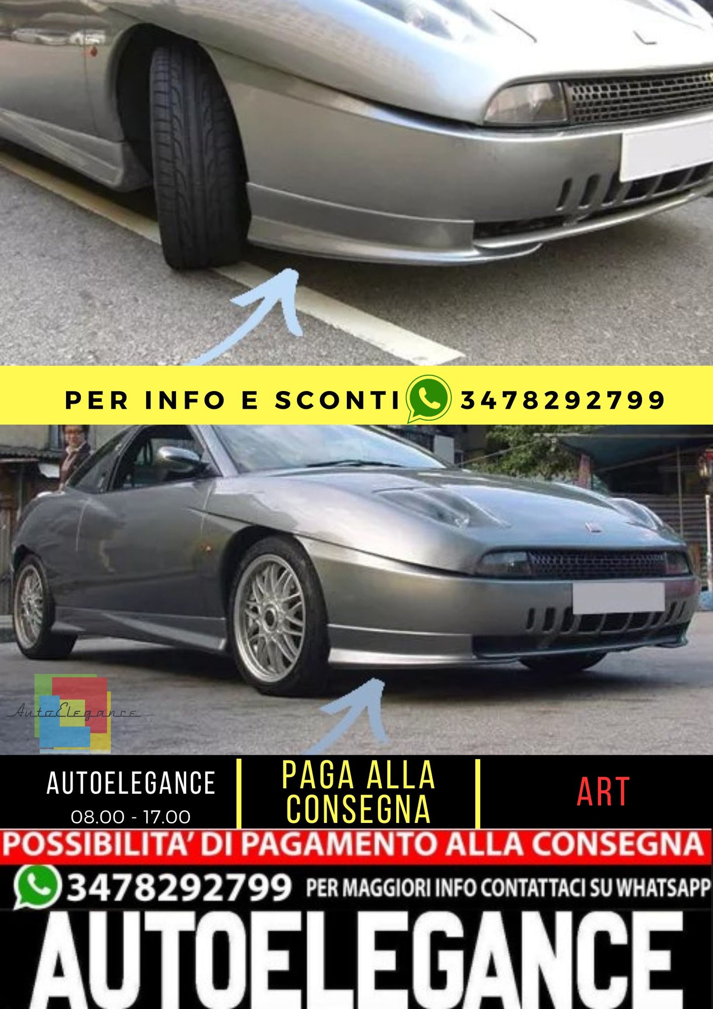 💖PARAURTI POSTERIORE ADATTO PER FIAT COUPE💖