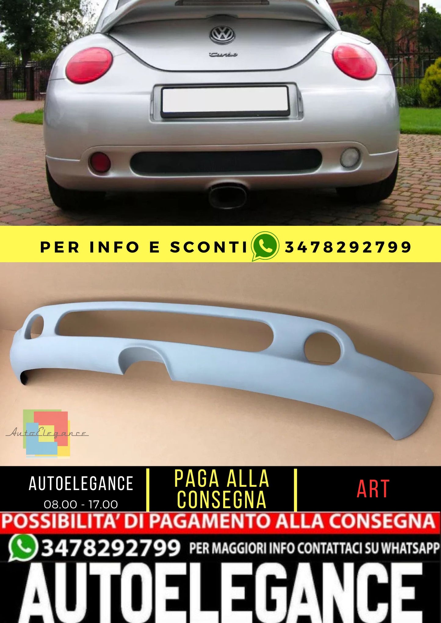 🔥KIT DIFFUSORE ADATTO PER VW NEW BEETLE ( 1998-2005 )🔥