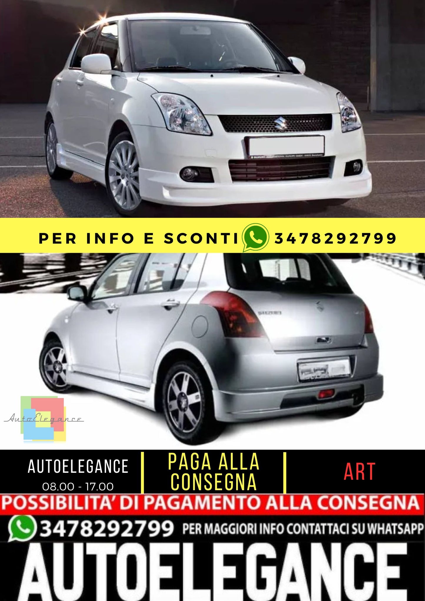 🔥KIT ESTETICO COMPLETO ADATTO PER SUZUKI SWIFT 2005-2007🔥