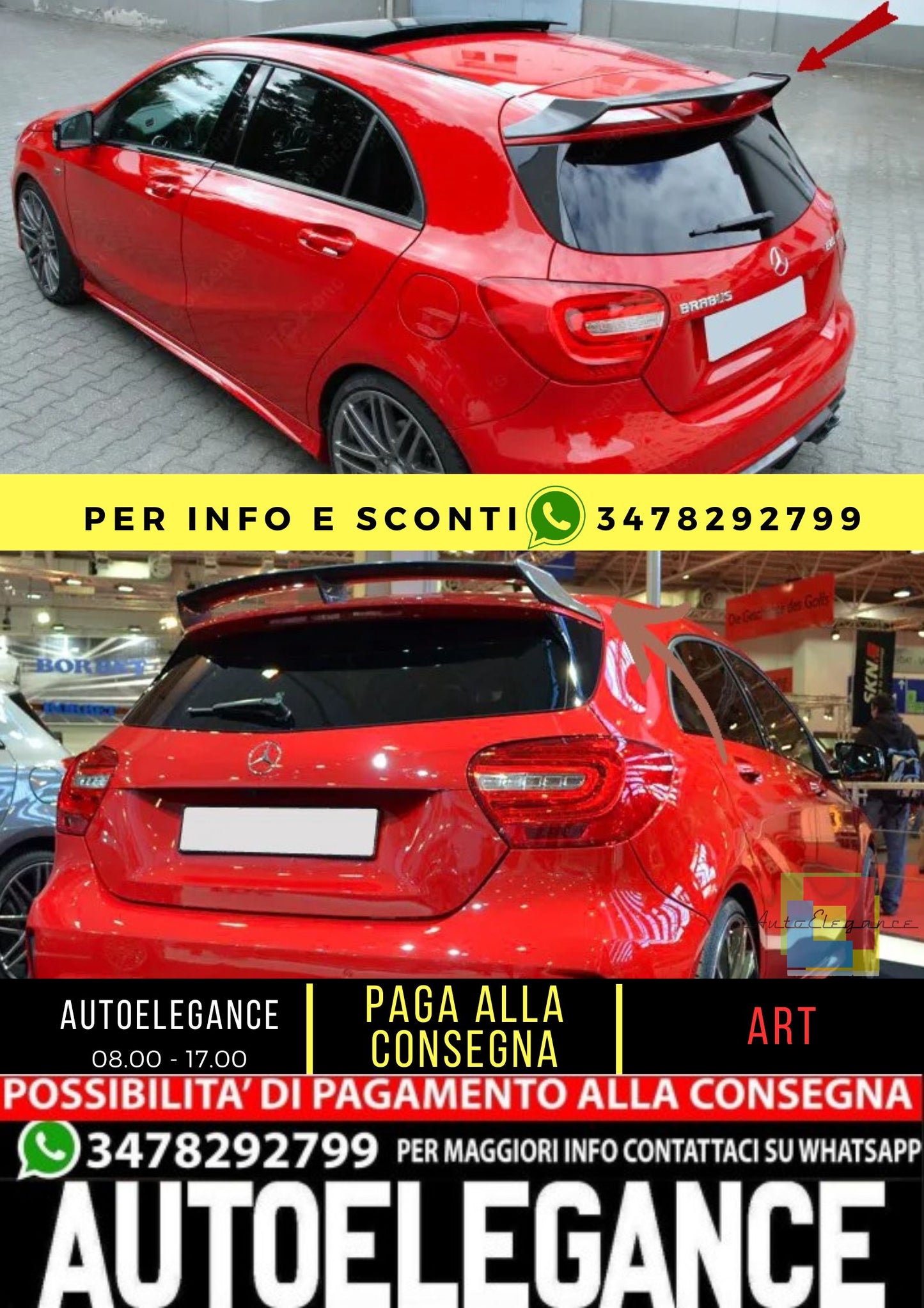 🔥KIT SPOILER ADATTO PER MERCEDES CLASSE A W176🔥