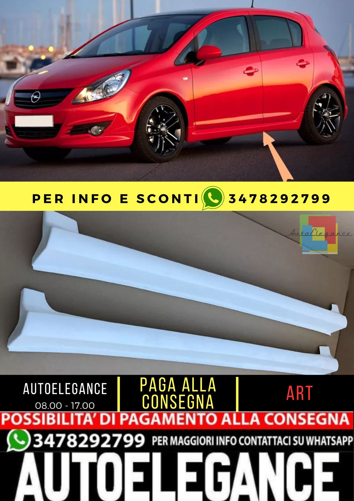 😍KIT MINIGONNE ADATTO PER OPEL CORSA D😍
