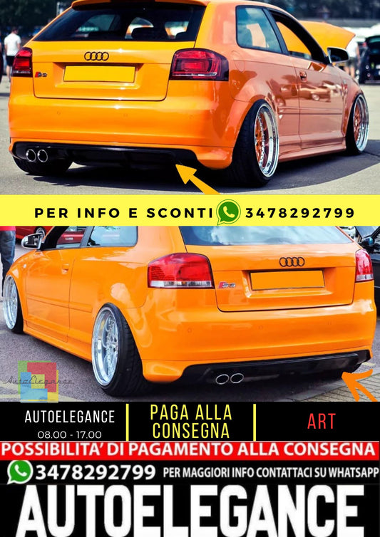 😎KIT PARAURTI POSTERIORE ADATTO PER AUDI A3 8P😎