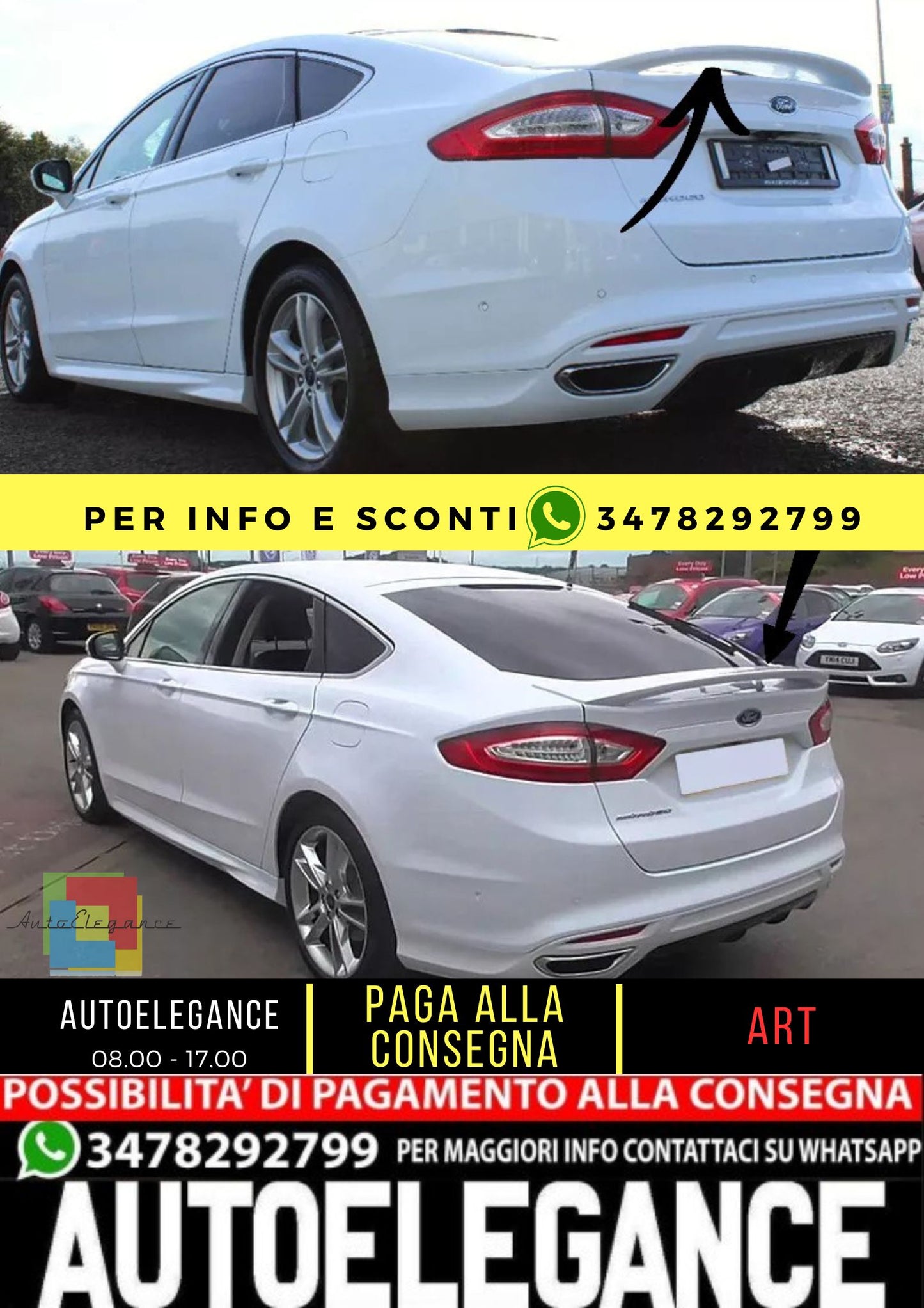 🤩KIT SPOILER ADATTO PER FORD MONDEO 5 ( 2014-2022 )🤩