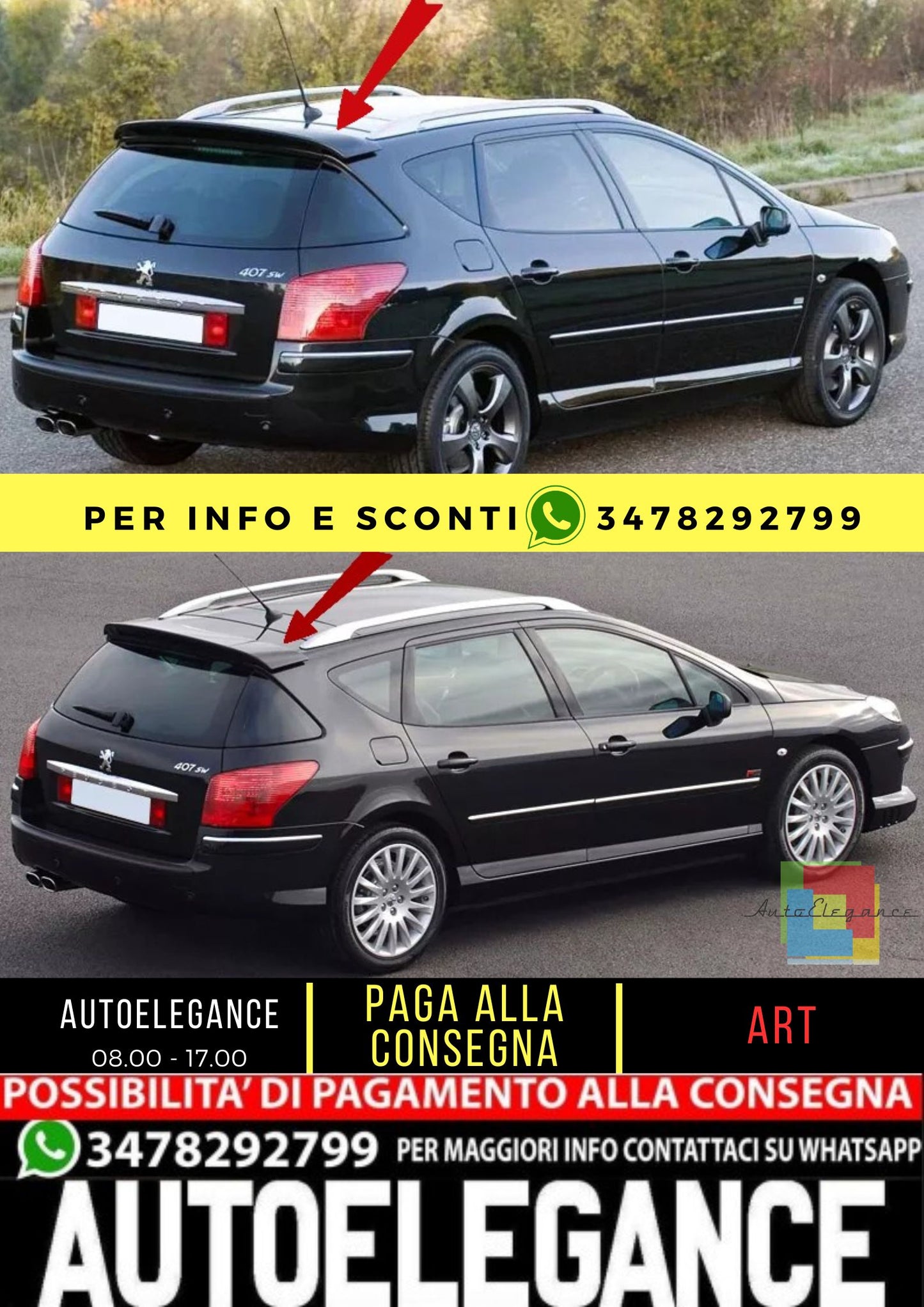 😍KIT SPOILER ADATTO PER PEUGEOT 407 SW😍