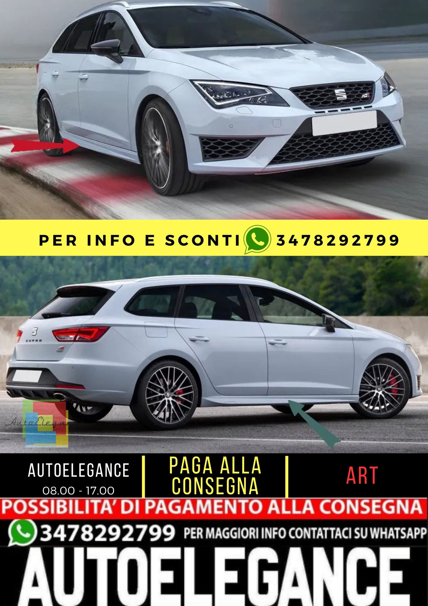 🤍KIT MINIGONNE ADATTO PER SEAT LEON 5F ST SPORTS🤍