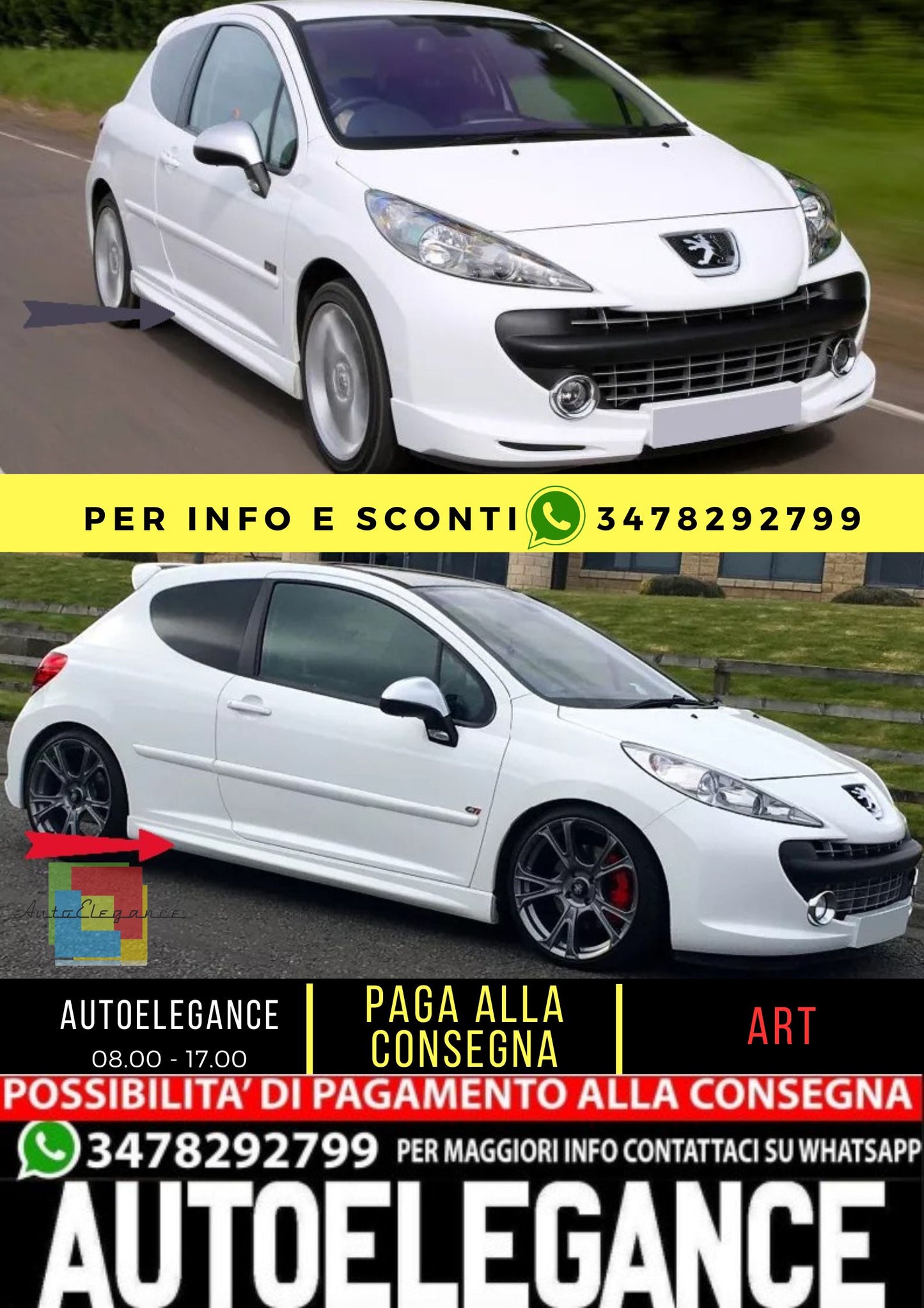 🌹SIDE SKIRTS KIT SUITABLE FOR PEUGEOT 207 🌹 