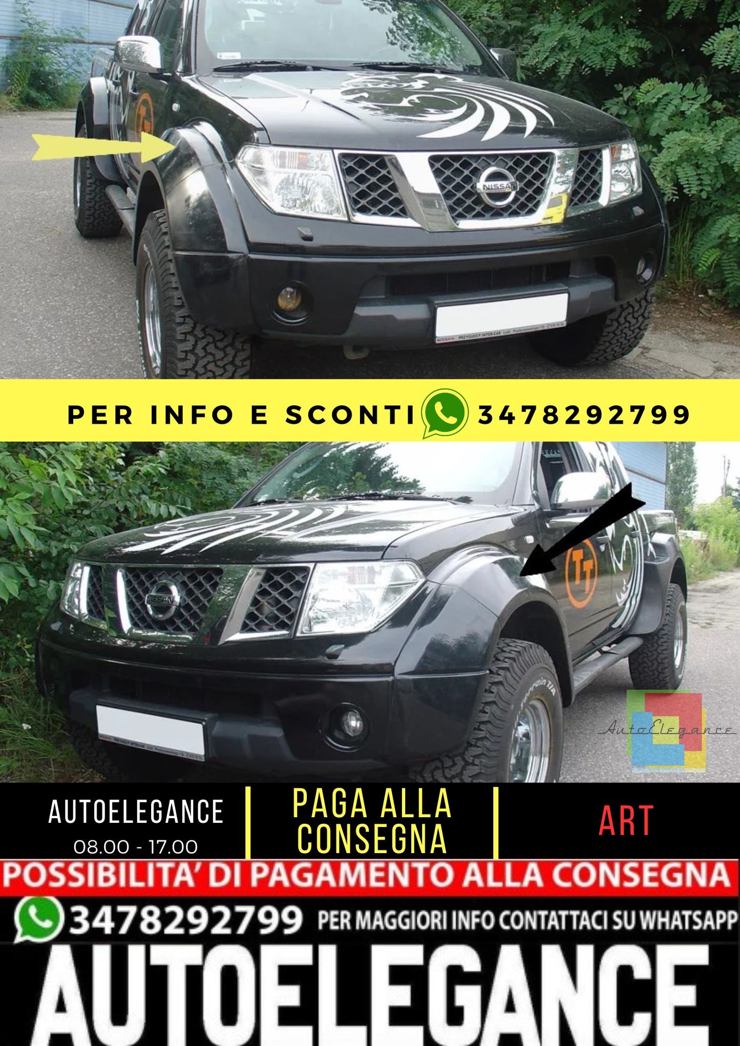 💥KIT ESTENSIONI ADATTO PER NISSAN NAVARA D40 (2005-2010)💥