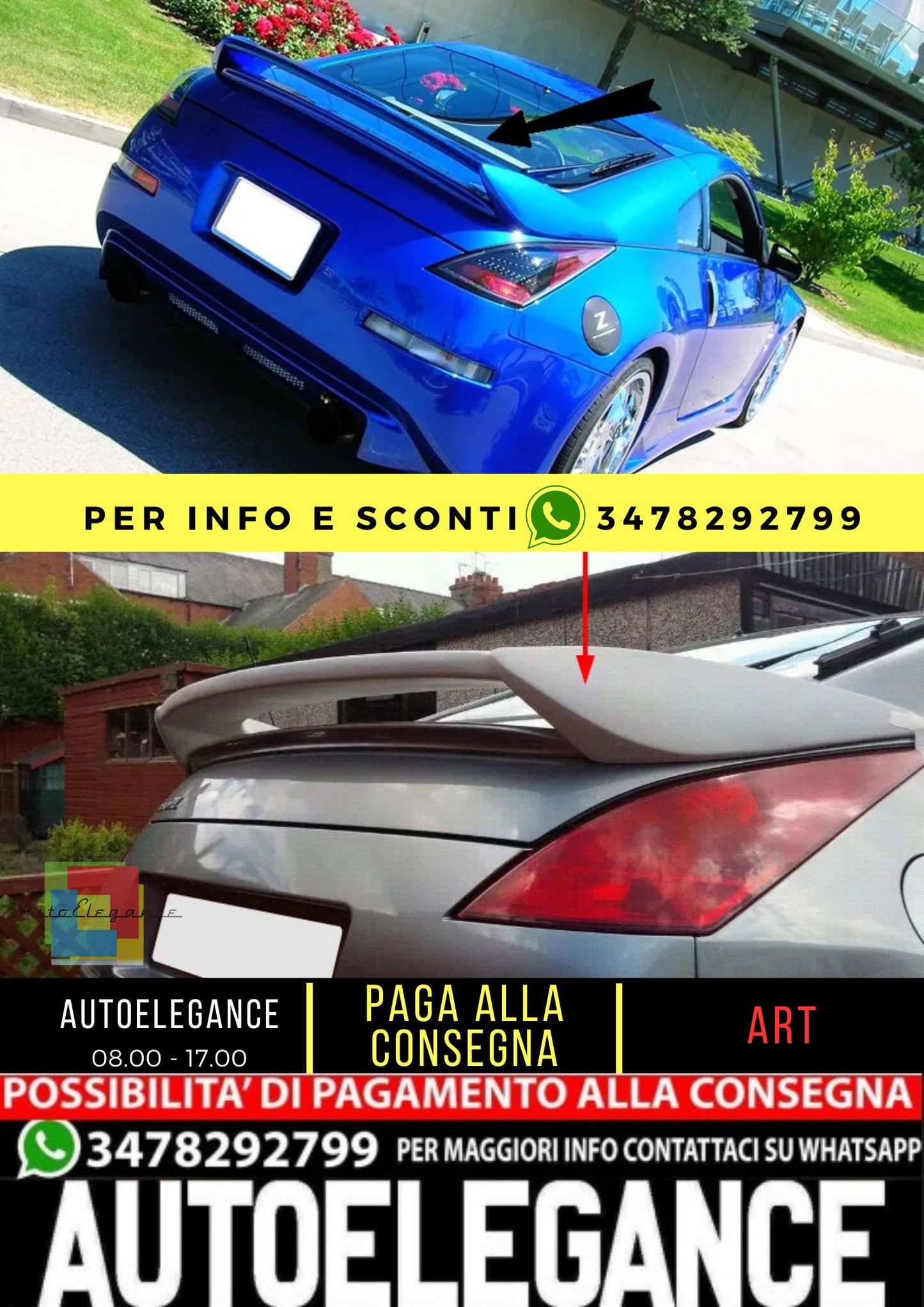 😎KIT SPOILER ADATTO PER NISSAN 350Z COUPE ( 2002-2008 )😎