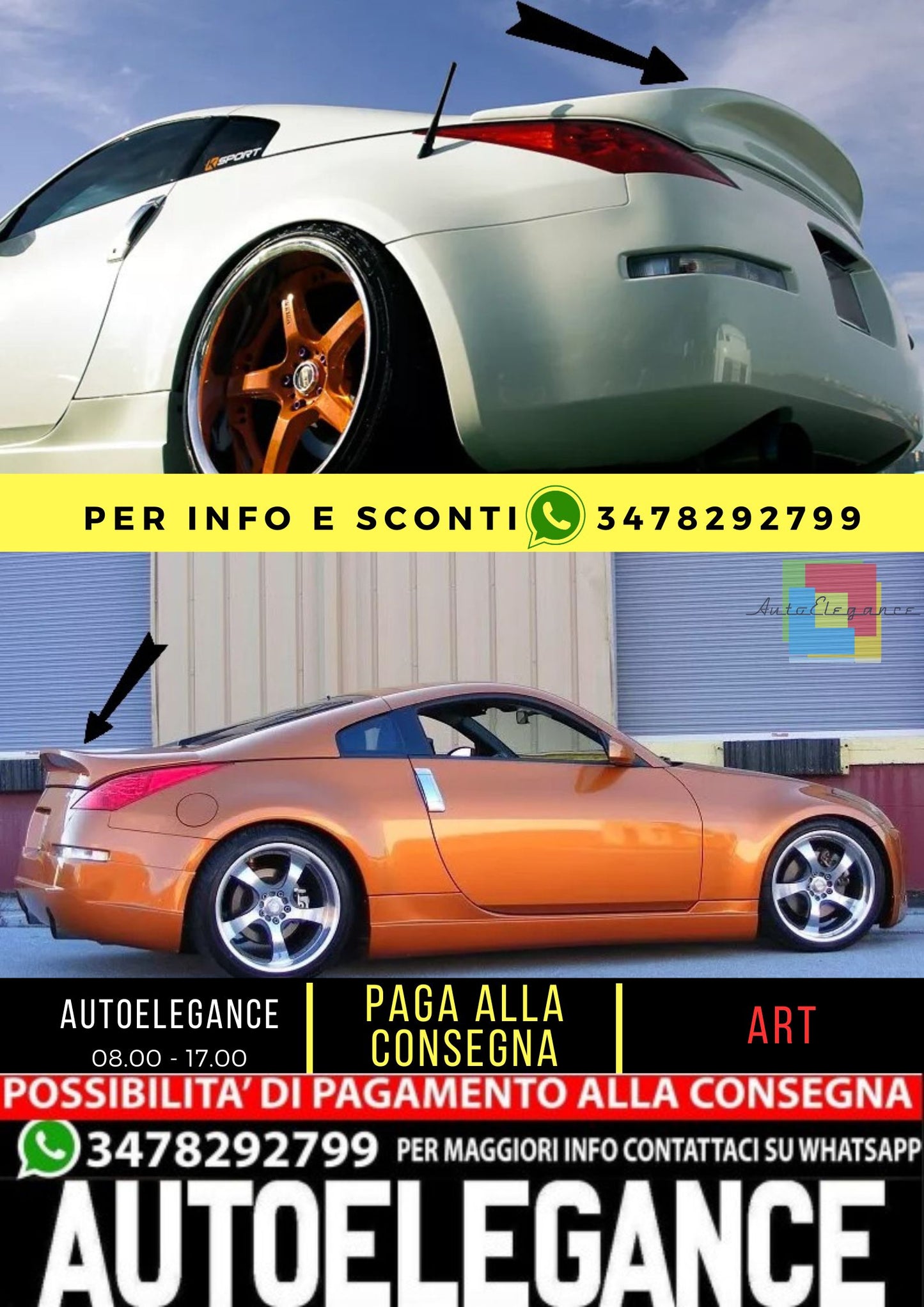 🔥KIT SPOILER ADATTO PER NISSAN 350Z (2002-2006)🔥
