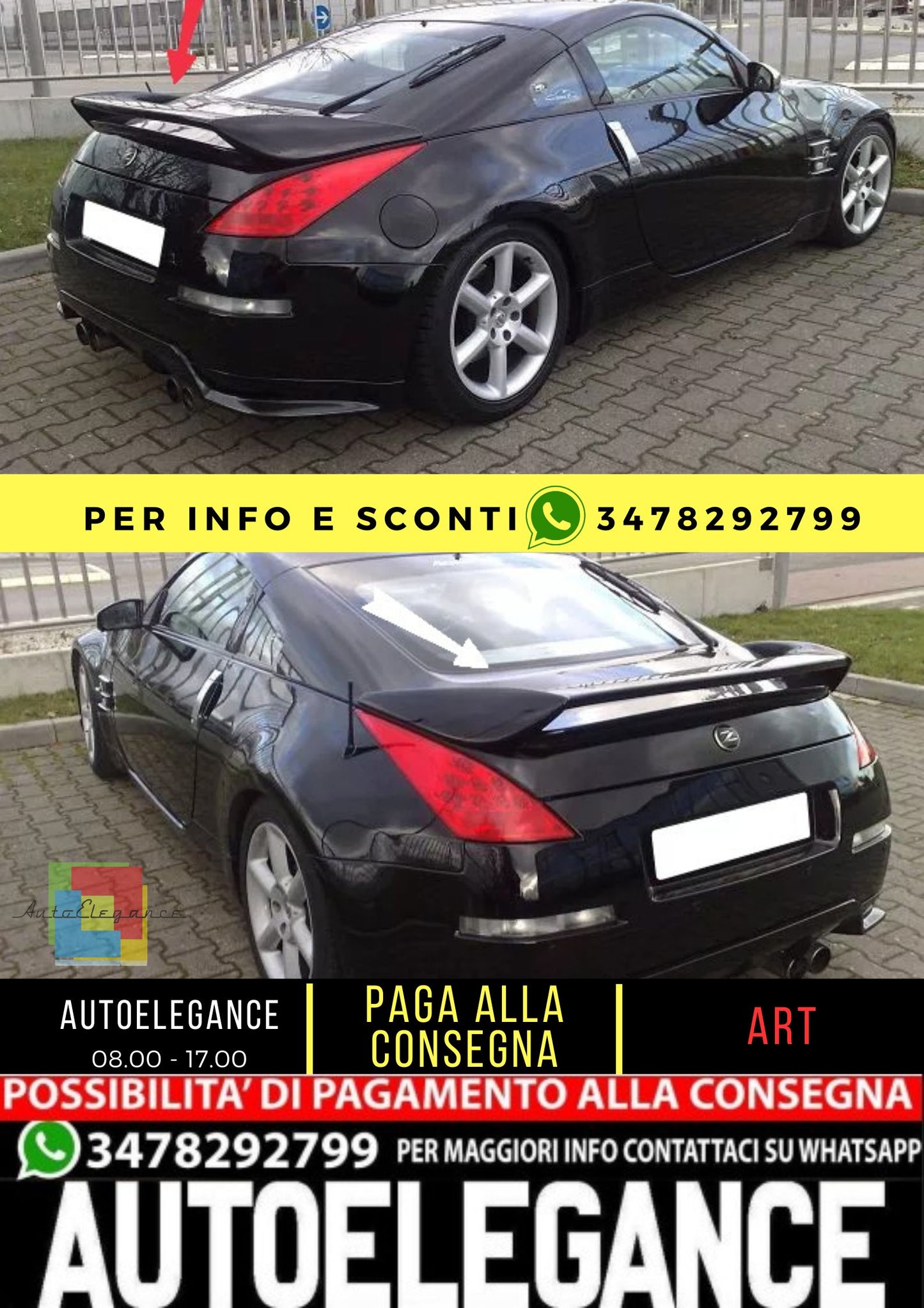 🤩SPOILER ADATTO PER  NISSAN 350Z COUPE ( 2002-2008 )🤩