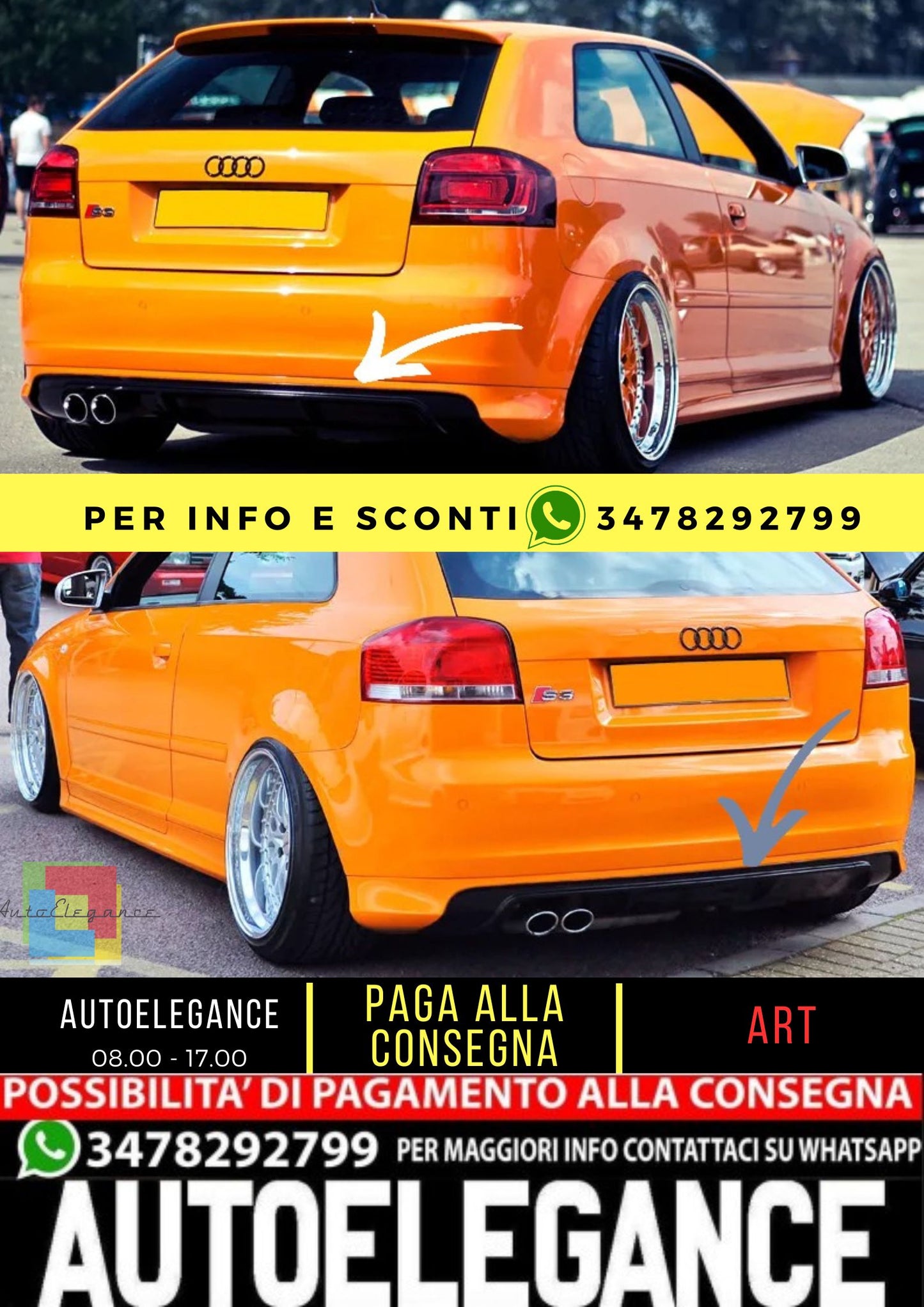❤️REAR BUMPER SUITABLE FOR AUDI A3 8P SPORTBACK❤️ 