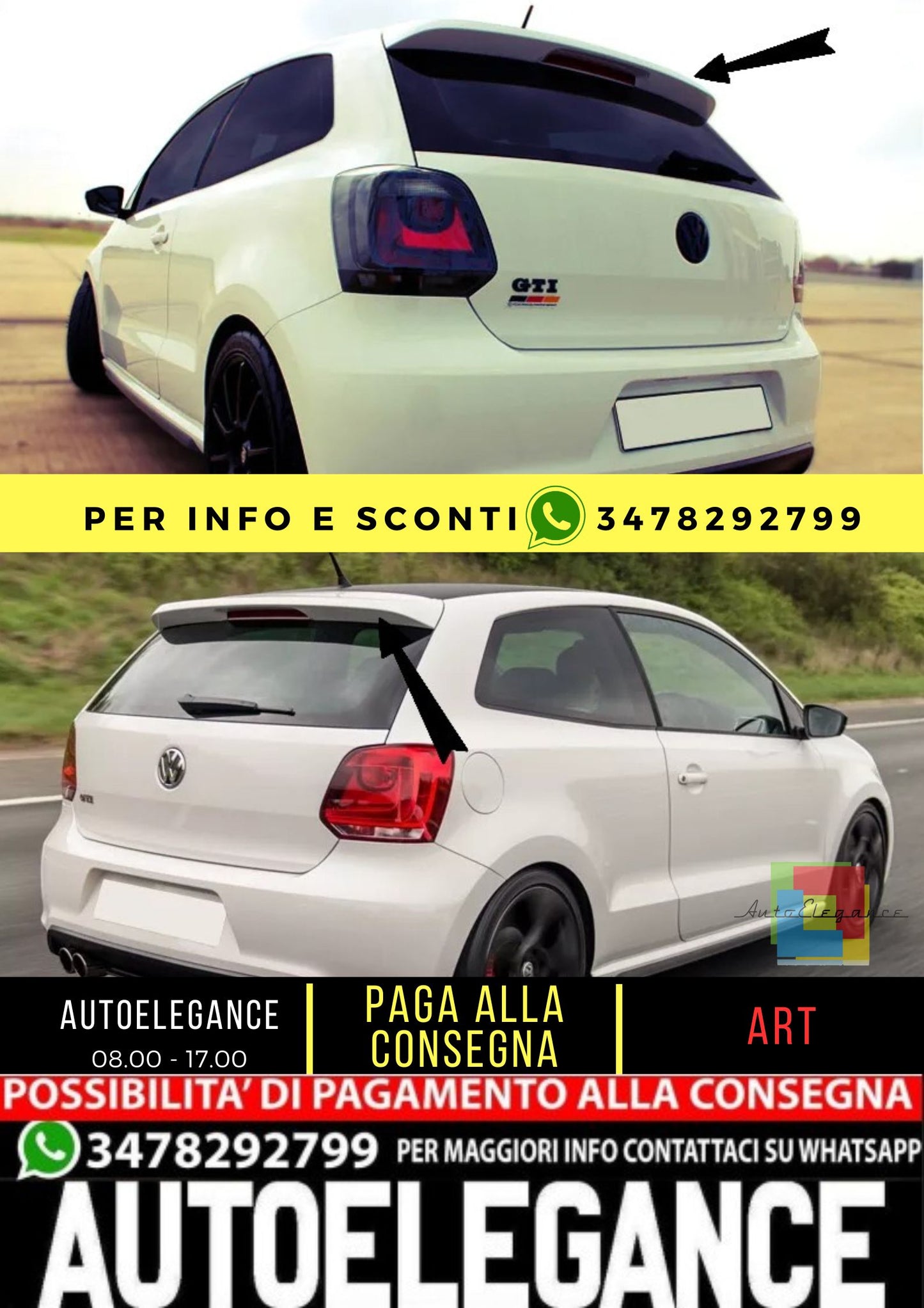 ✨KIT SPOILER ADATTO PER VW POLO 6R✨