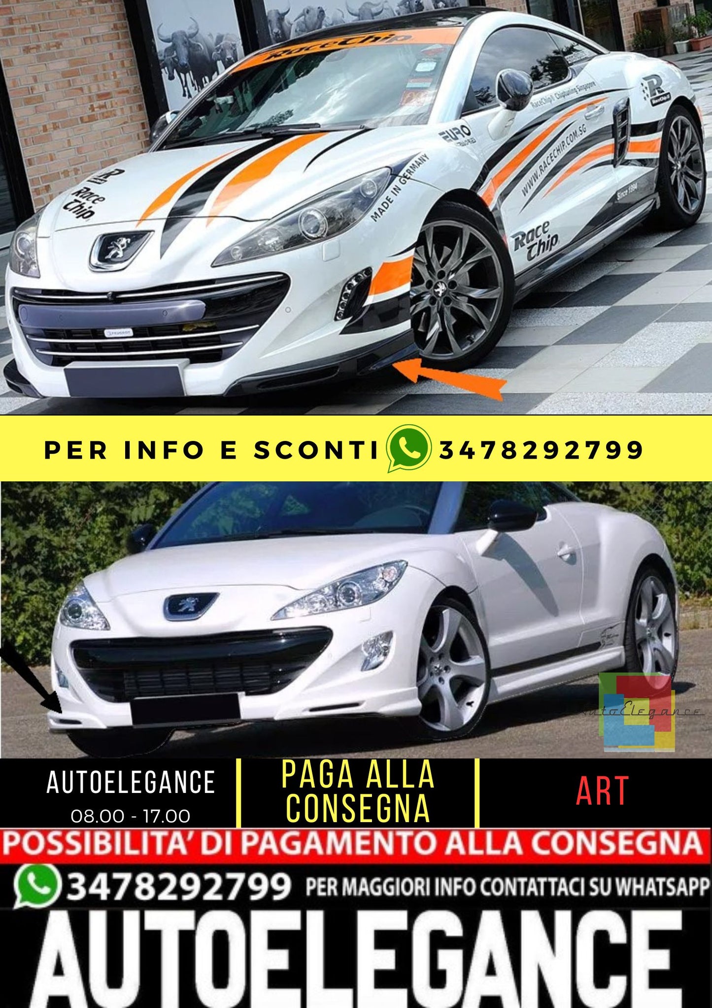 🔥KIT PARAURTI ADATTO PER PEUGEOT RCZ 2009-2012🔥 VETRORESINA