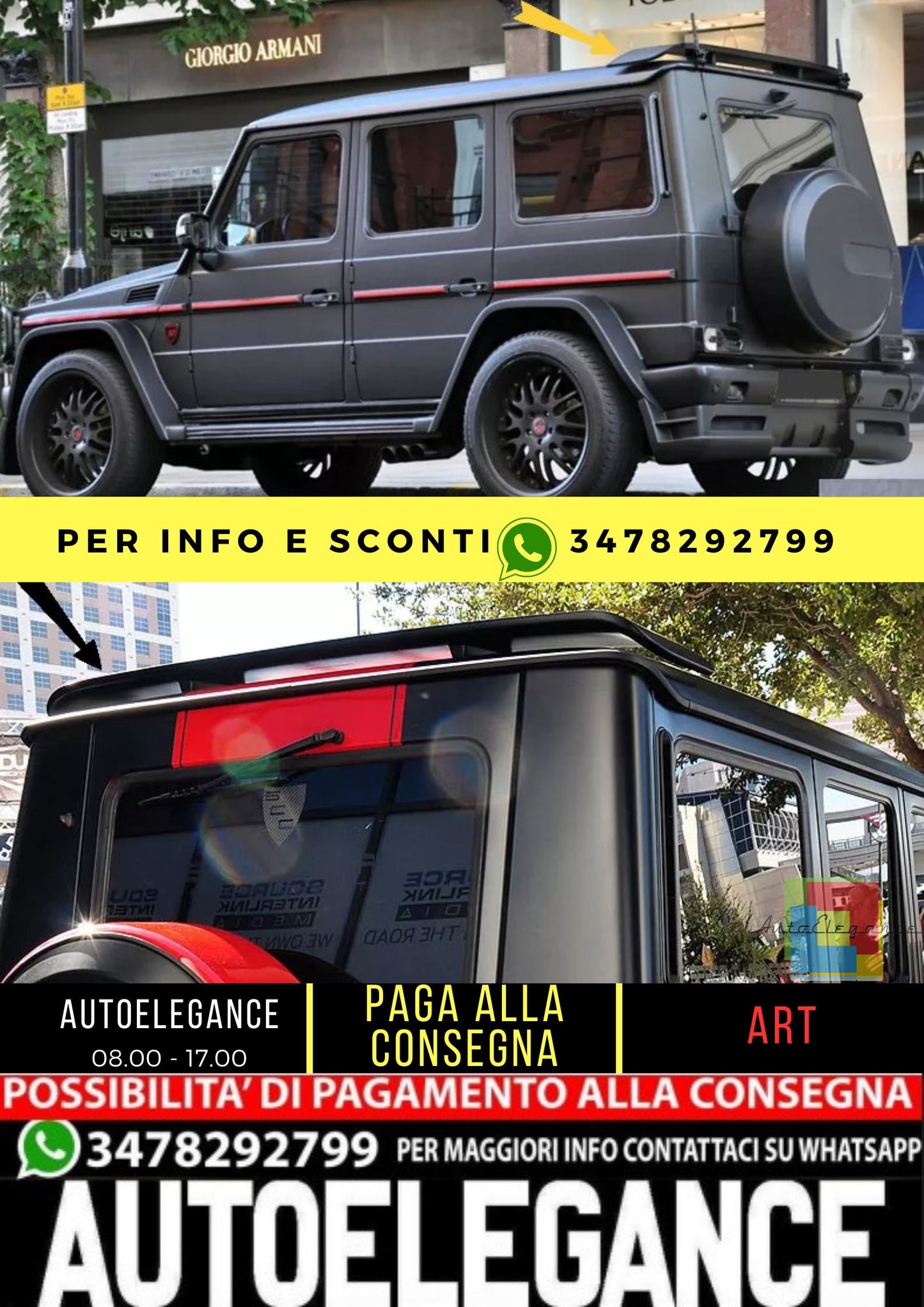 ⭐KIT SPOILER ADATTO PER MERCEDES CLASSE G W460 W461 W463⭐