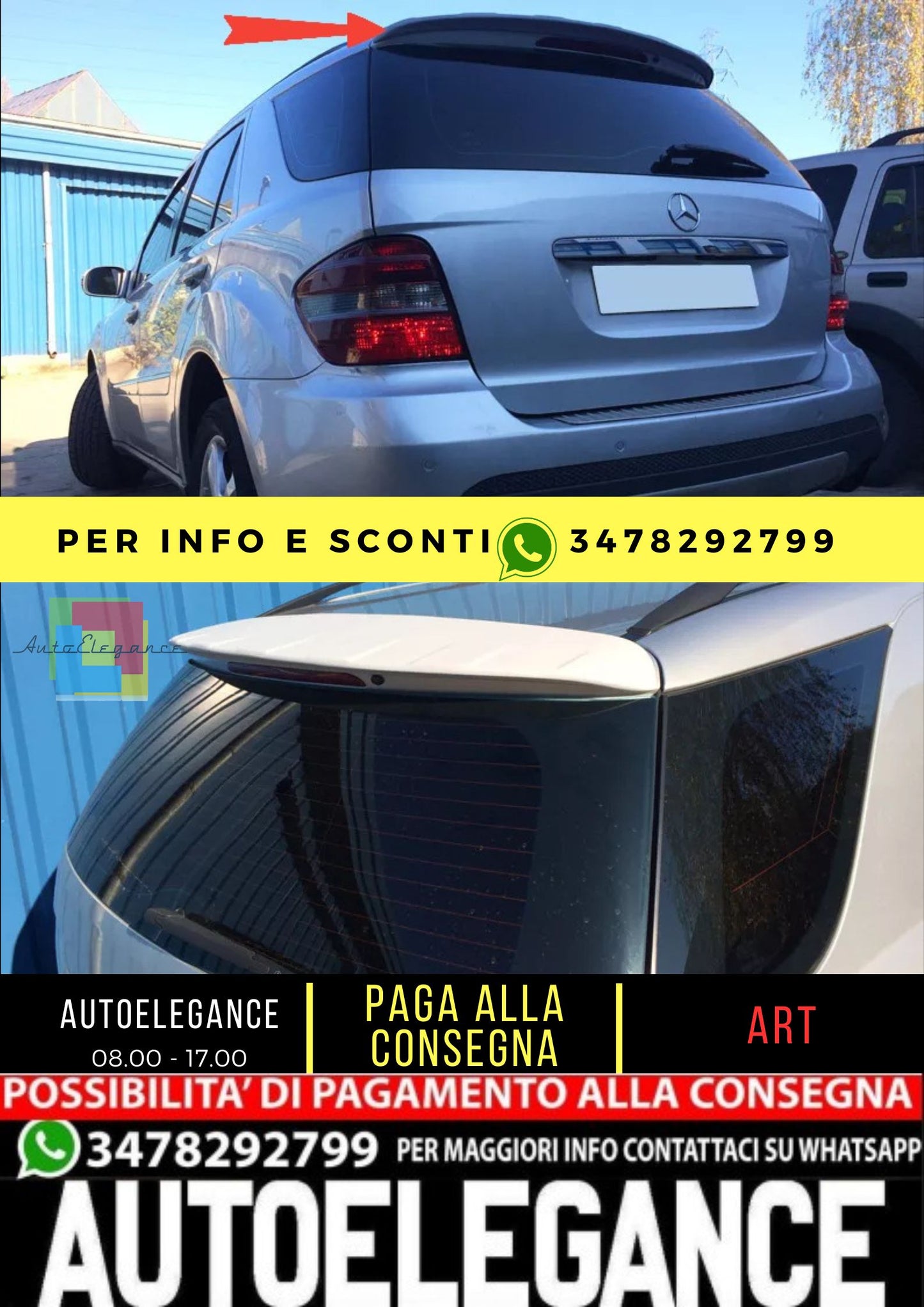 💖KIT SPOILER ADATTO PER MERCEDES ML W164💖