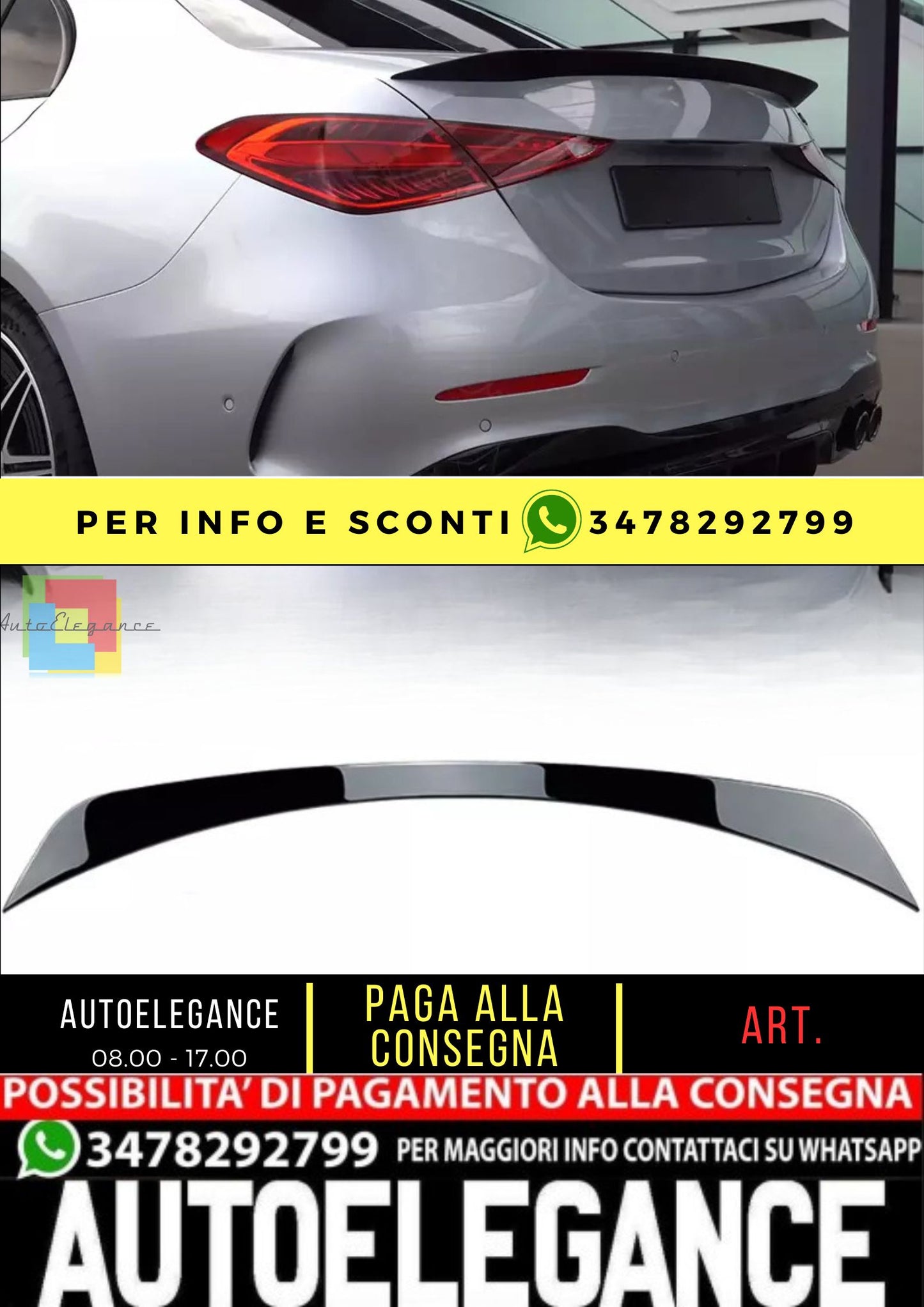 🔥KIT SPOILER ADATTO PER MERCEDES-BENZ CLASSE C W206🔥