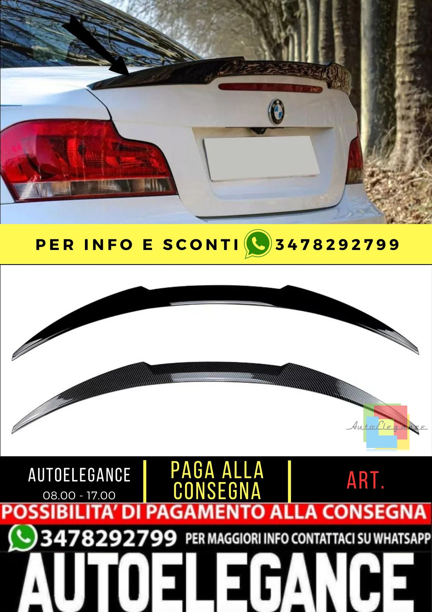 KIT SPOILER ADATTO PER BMW Série 1 E82 Coupé LCI